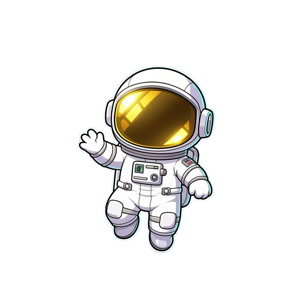 Floating astronaut mascot